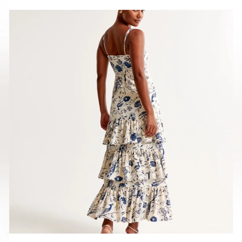 ABERCROMBIE & FITCH Drama Ruffle Tiered Maxi Dress size M NWT $150
